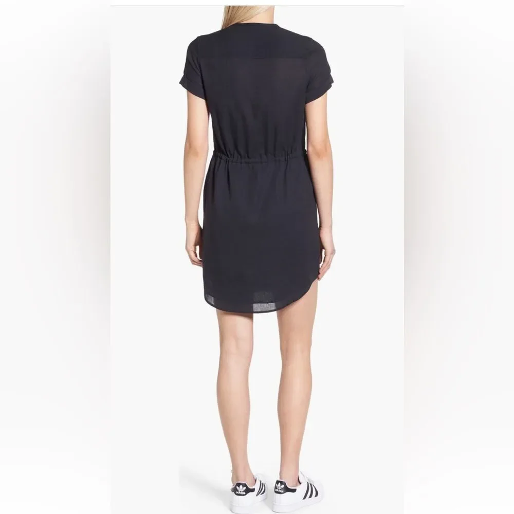AG Collarless Black Shirt Dress, Size Small, NWT - Picture 2 of 12